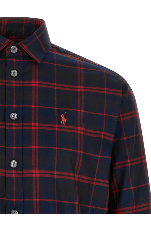 Шотландская рубашка синего цвета POLO RALPH LAUREN 211B23715001