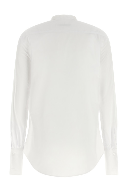 poplin shirt with plastron piqué White