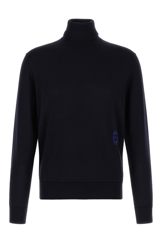 Virgin wool turtleneck sweater Blue