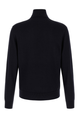 Свитер с высоким воротником из натуральной шерсти, синий DOLCE & GABBANA GXW05ZJGMLSB0665