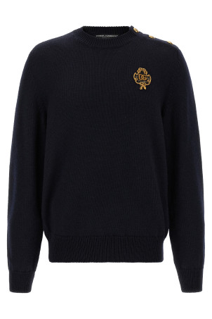 Embroidered coat of arms sweater Blue