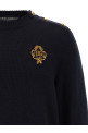 Свитер с вышитым гербом, синий DOLCE & GABBANA GXXBXZJDVIHB1622