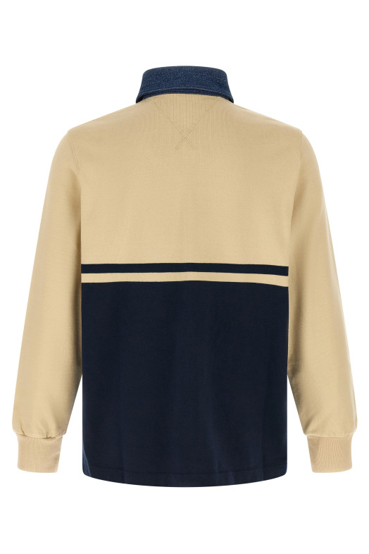 Contrast collar polo shirt Multicolor