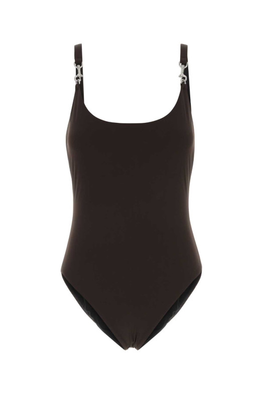 Dark brown stretch nylon swimsuit Brown TORY BURCH (175262)