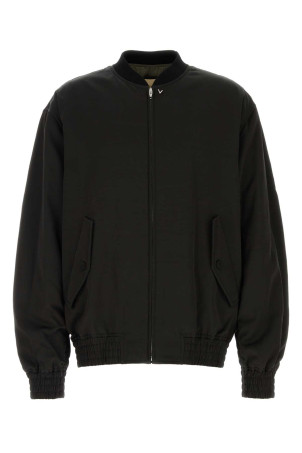 Black viscose blend bomber jacket Black VALENTINO GARAVANI (9V0CIR51BNP)