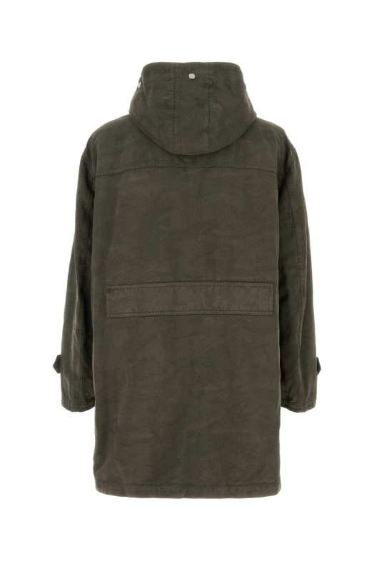 Army green cotton parka coat FENDI (FF0870AME7)