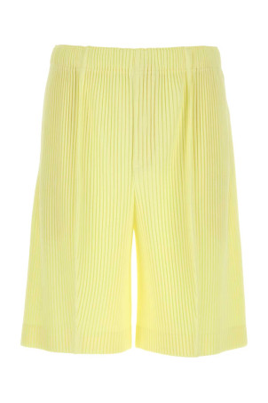 Yellow polyester bermuda shorts HOMME PLISSE' ISSEY MIYAKE (HP68JF083)