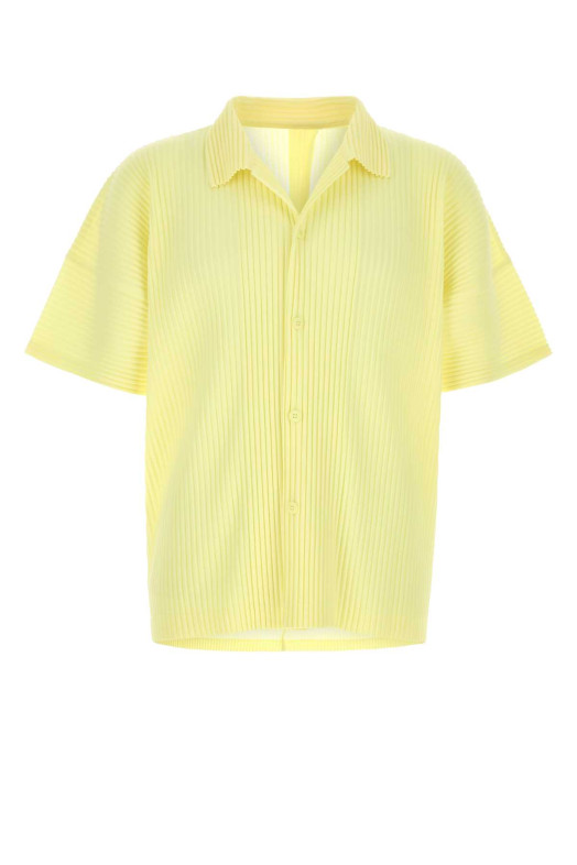 Жёлтая полиэстеровая рубашка для мужчин с плиссировкой ISSEY MIYAKE (HP68JJ081) HOMME PLISSE' ISSEY MIYAKE