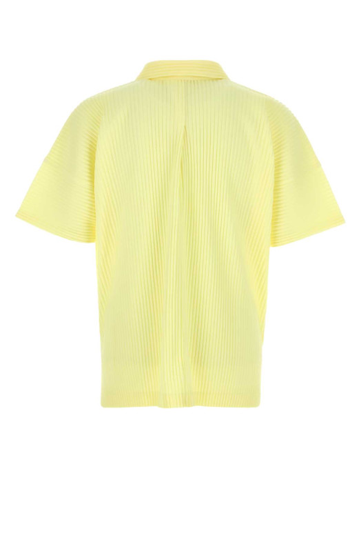 Жёлтая полиэстеровая рубашка для мужчин с плиссировкой ISSEY MIYAKE (HP68JJ081) HOMME PLISSE' ISSEY MIYAKE