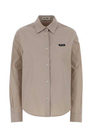 Dove grey stretch poplin shirt MIU MIU (MK2061SOOO6472)