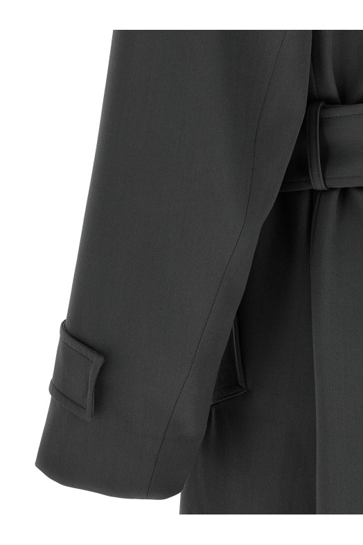 Virgin wool trench coat Gray