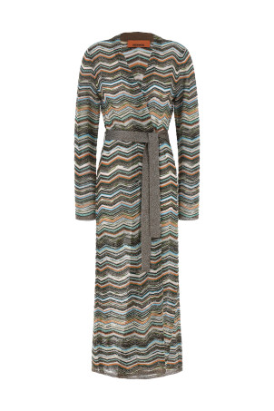Chevron lamé cardigan Multicolor