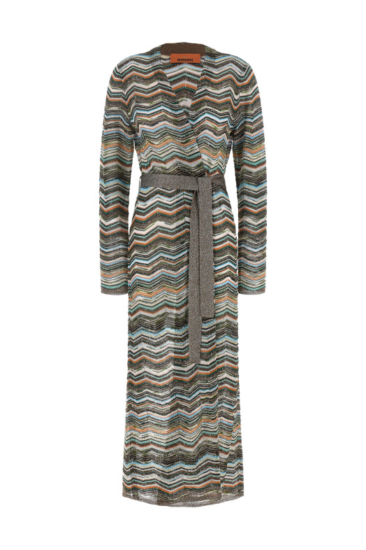 Chevron lamé cardigan Multicolor