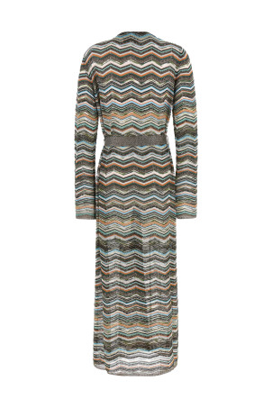 Chevron lamé cardigan Multicolor