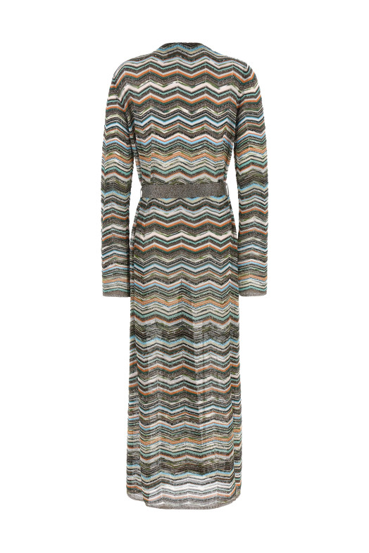 Chevron lamé cardigan Multicolor
