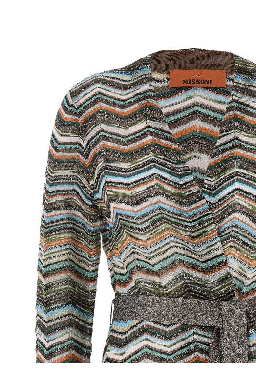 Chevron lamé cardigan Multicolor