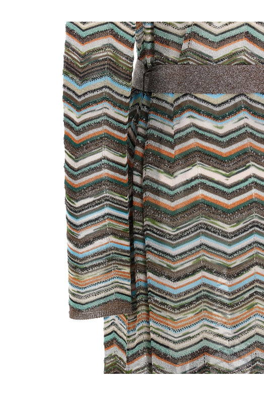 Chevron lamé cardigan Multicolor