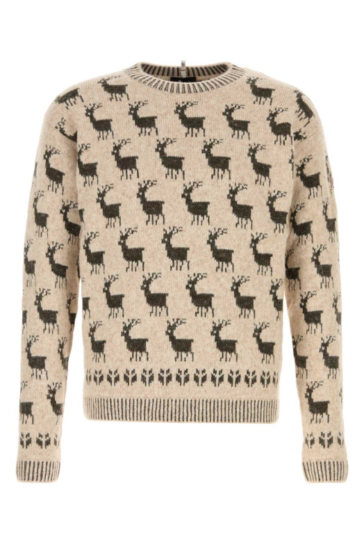 Свитер с вышивкой из смеси альпаки MONCLER GRENOBLE (L20979C00003N0655)