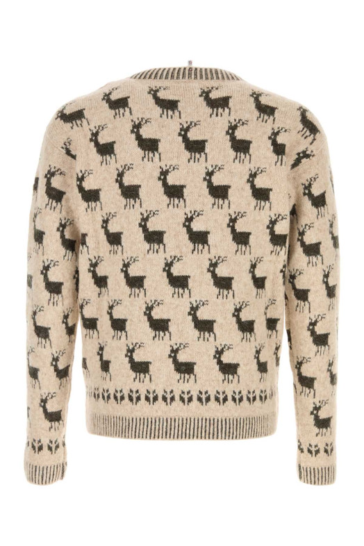 Свитер с вышивкой из смеси альпаки MONCLER GRENOBLE (L20979C00003N0655)