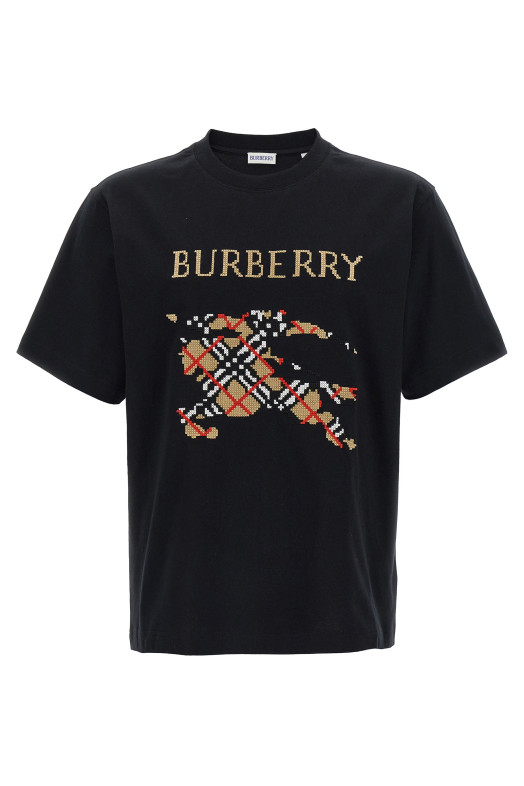 Футболка с вышивкой крестиком, чёрная BURBERRY 8109021BLACK