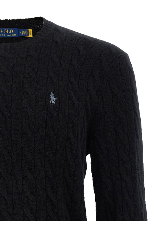 Свитер с плетением, чёрный POLO RALPH LAUREN 710876762001
