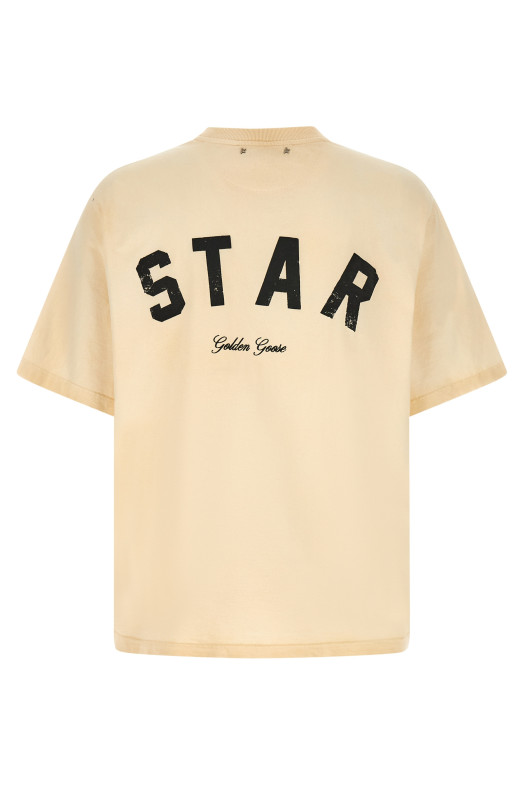 Футболка с логотипом, бежевая GOLDEN GOOSE GUP01873P0024181161611616