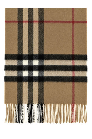 Check cashmere scarf Beige