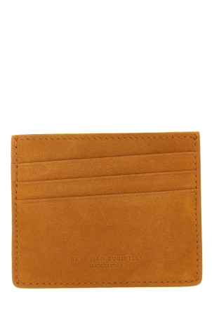 Suede card holder Brown