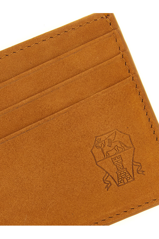 Suede card holder Brown