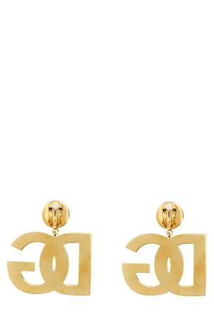 Сережки з кришталевим логотипом, золоті DOLCE & GABBANA WEN6P3W1111ZOO00