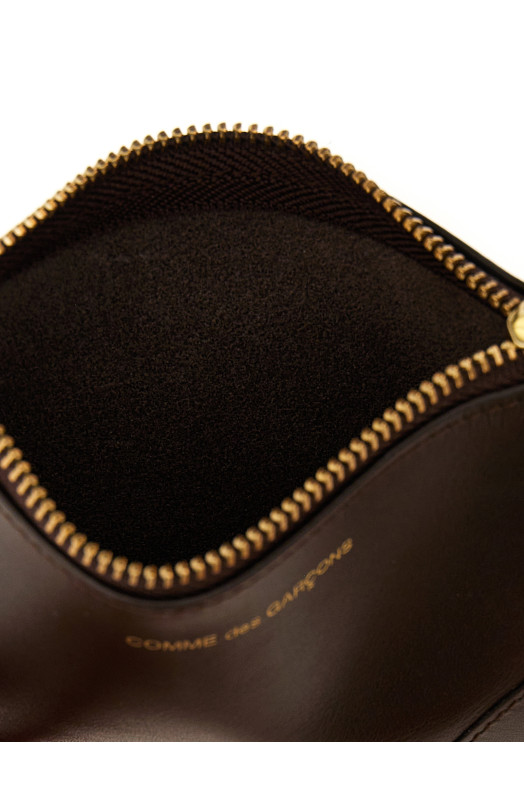 Logo leather wallet Brown