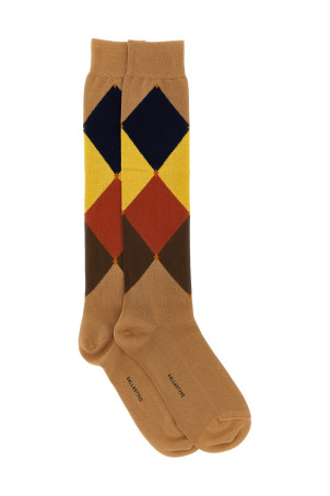 Diamond-shaped socks Brown