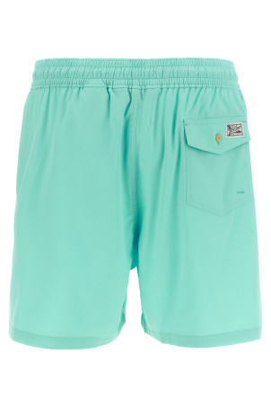 Logo embroidery swim shorts BLUE