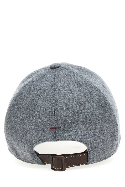 Кепка с вышитым логотипом, серая BRUNELLO CUCINELLI M038P9850CGQ69