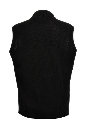 'HyBridge® Quilted KniKnit' vest Black