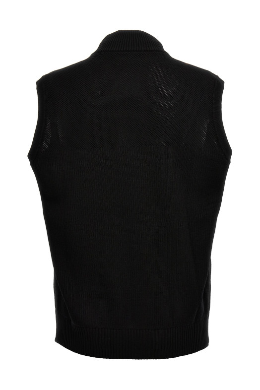 'HyBridge® Quilted KniKnit' vest Black