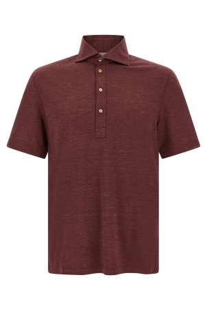 French collar polo shirt Bordeaux