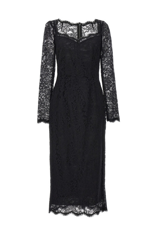 Кружевное платье черного цвета DOLCE & GABBANA F6AQGTHLUAHN0000