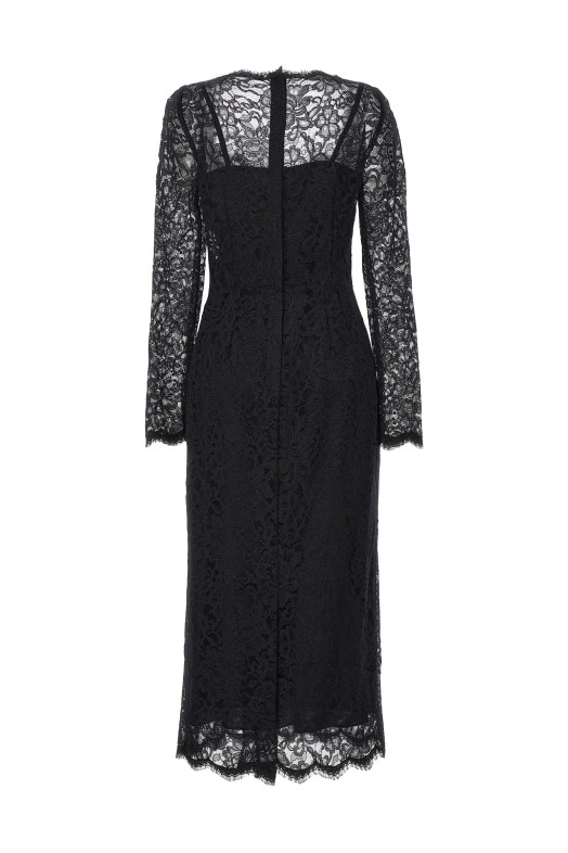 Кружевное платье черного цвета DOLCE & GABBANA F6AQGTHLUAHN0000