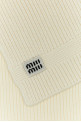 White wool blend scarf Black MIU MIU (5FS0482F8S)