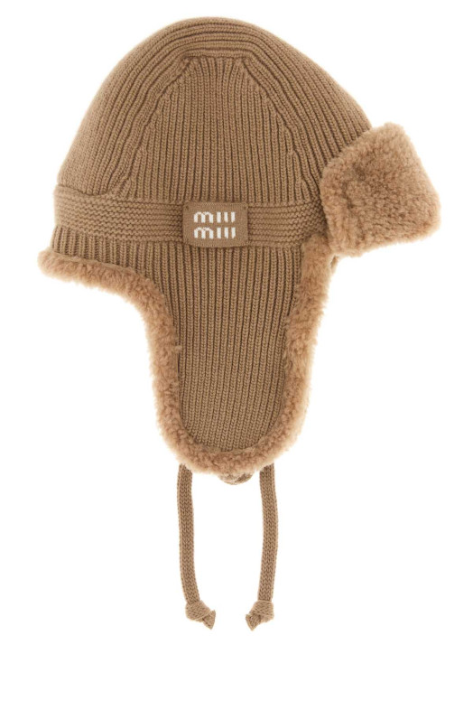 Camel wool blend aviator hat MIU MIU (5HC3862CSR)