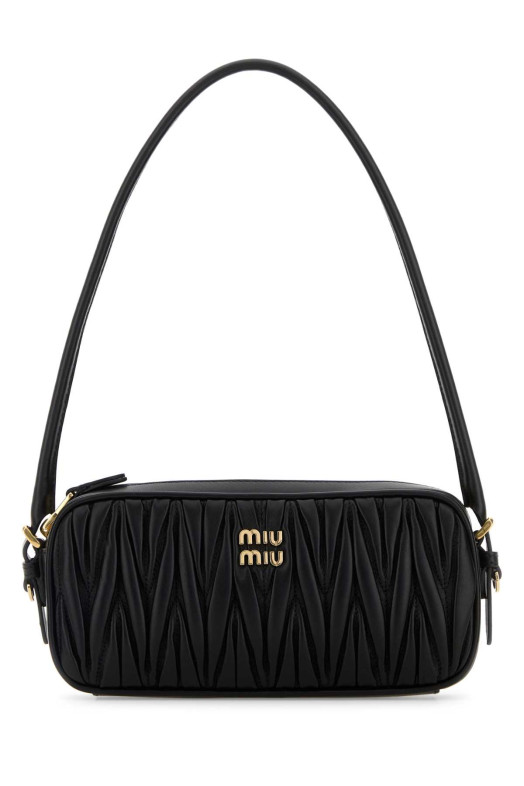 Black leather shoulder bag Black MIU MIU (5NE024AFPP)
