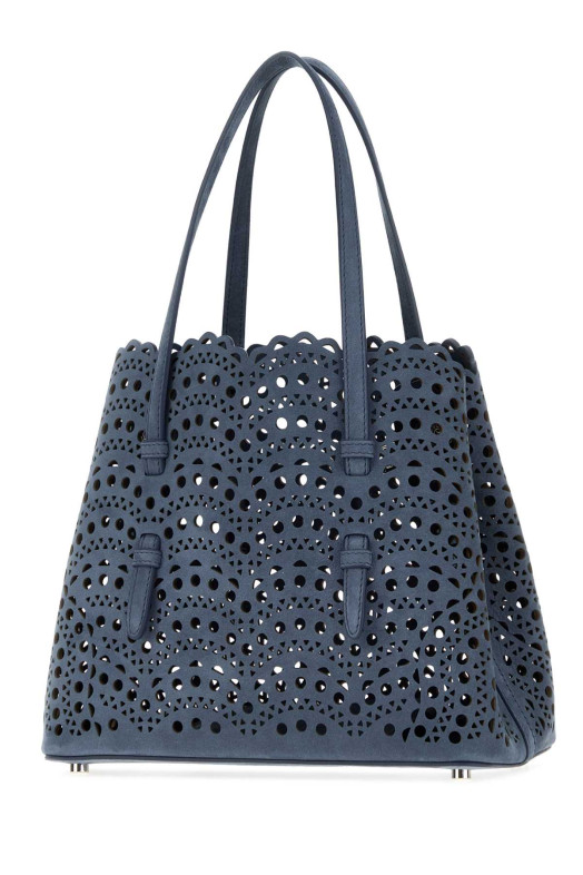 Air force blue suede Mina 25 handbag ALAIA (AA1S06725CA322)