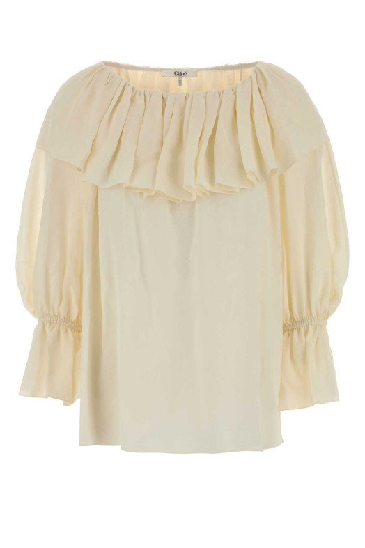 Cream silk blouse White CHLOE (CH26UH101332)