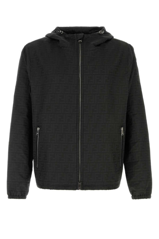 Black polyester windbreaker Black FENDI (FW1463AMYB)