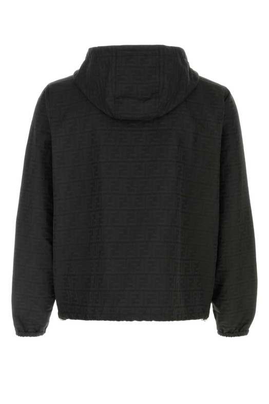 Black polyester windbreaker Black FENDI (FW1463AMYB)