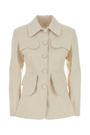 Ivory stretch denim Tamara jacket Brown DESTREE STUDIO AX (25S4JAC20004)
