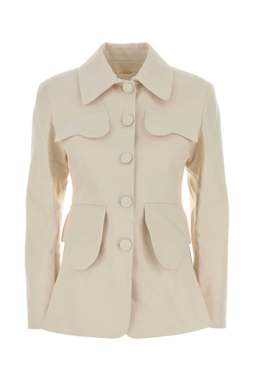 Ivory stretch denim Tamara jacket Brown DESTREE STUDIO AX (25S4JAC20004)