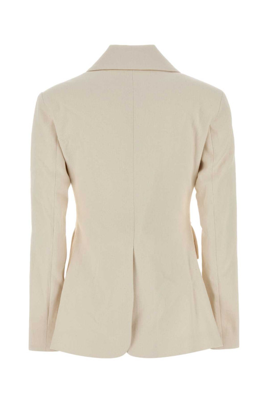Ivory stretch denim Tamara jacket Brown DESTREE STUDIO AX (25S4JAC20004)