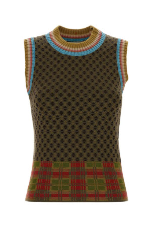 Embroidered wool blend Temi vest Purple DRIES VAN NOTEN (2620112354762)